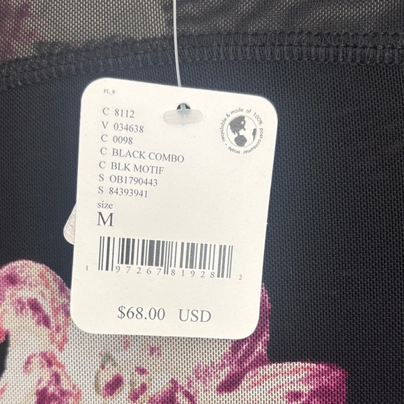 Free People Black Floral Mesh Blouse - Picture 2 of 3